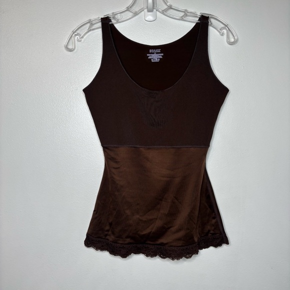 SPANX Other - Spanx by Sara Blakely Shaping Cami Tank Top Women’s M Brown Lace Trim